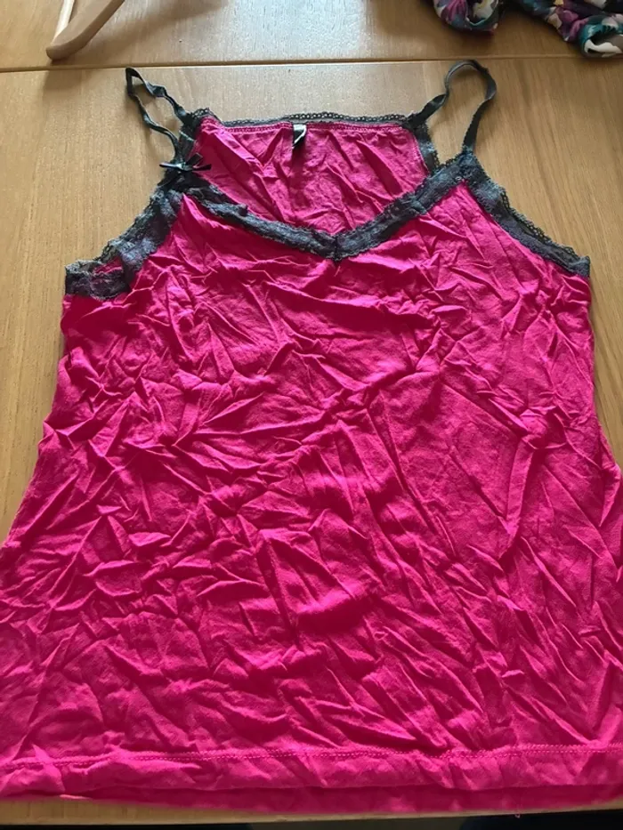 Haut de pyjama undiz rose et noir