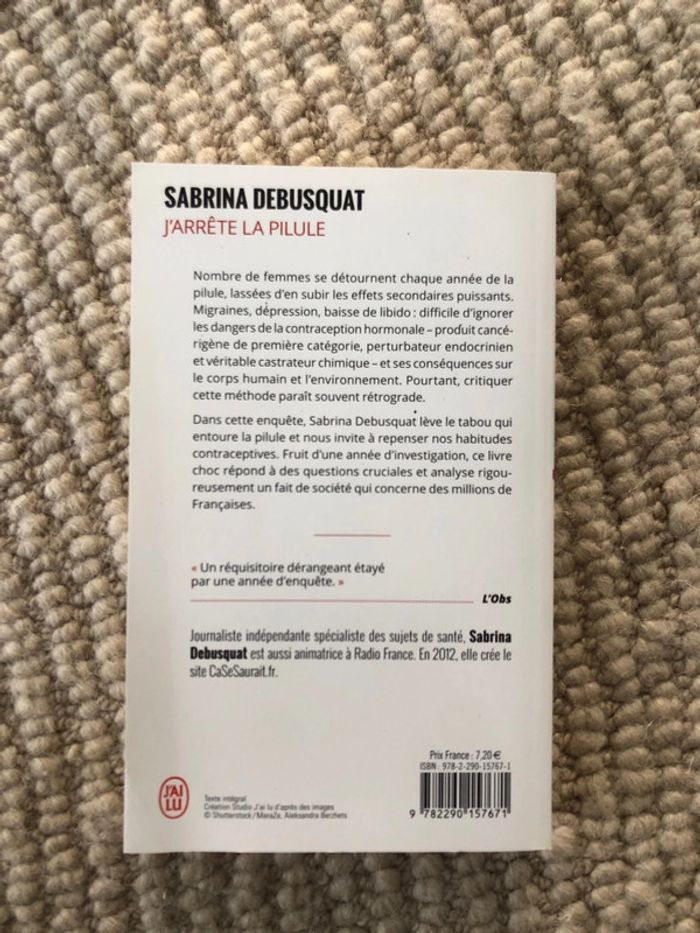 Livre « J’arrête la pilule » de Sabrina Debusquat - photo numéro 2