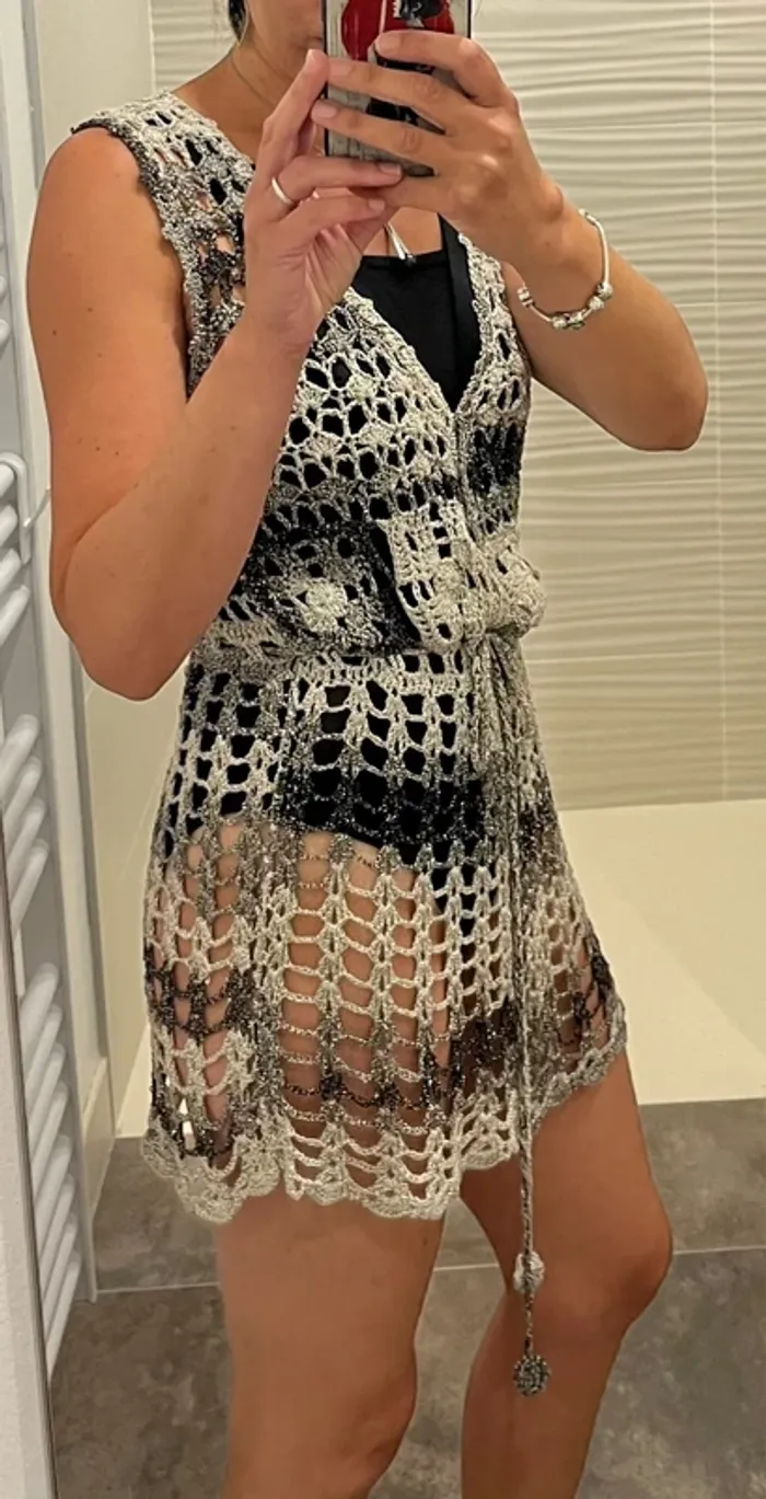 Gilet ajouré en crochet - taille XS - photo numéro 10