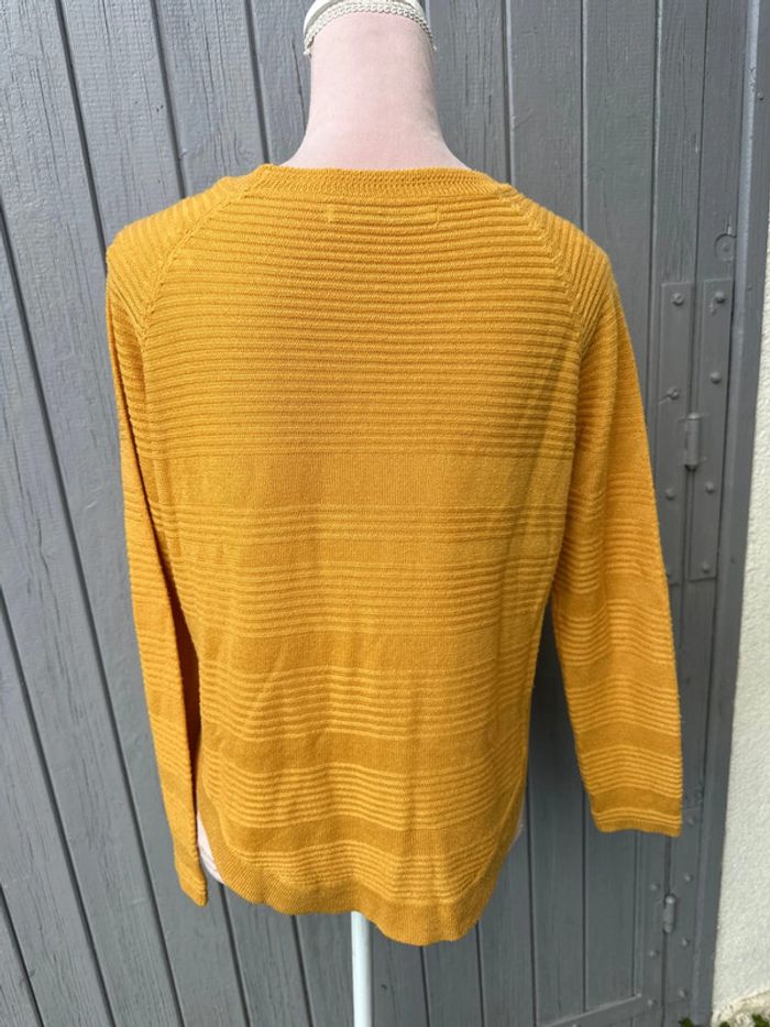 Pull légé manches longues printemps jaune moutarde - photo numéro 3