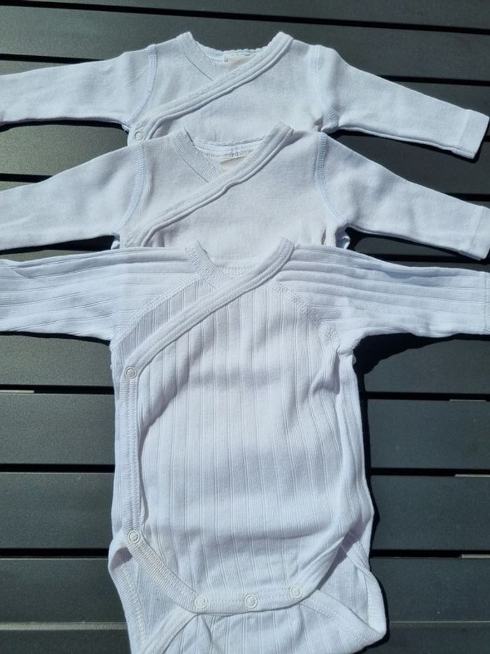 Lot de 3 bodies blanc naissance - photo numéro 3