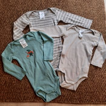 Lot de 3 bodies coton bio Poco Piano 24 mois 86/92 cm