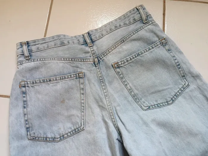 Jeans femme bleu clair large avec trous FB Sister - photo numéro 14
