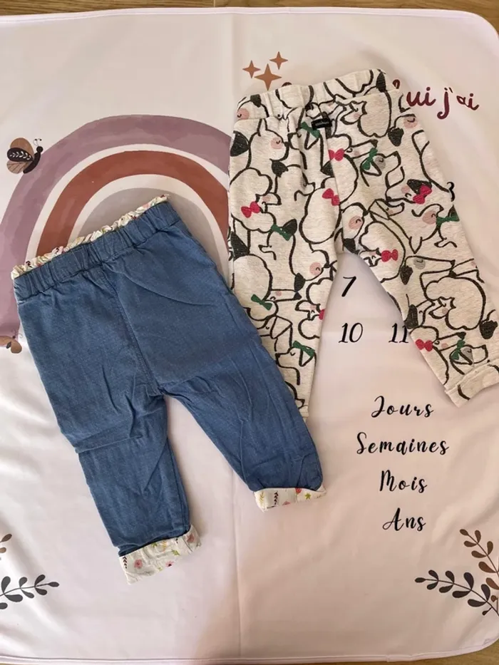 Lot de 2 pantalons bébé fille – Taille 18 mois / 80-81 cm 👖👶 - photo numéro 2