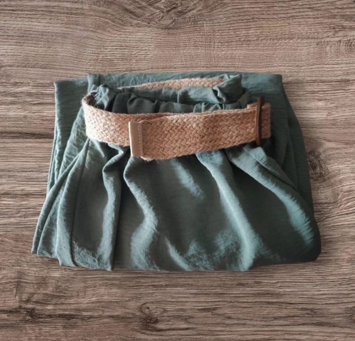 Pantalon léger été kaki avec ceinture Made In Italy T.U