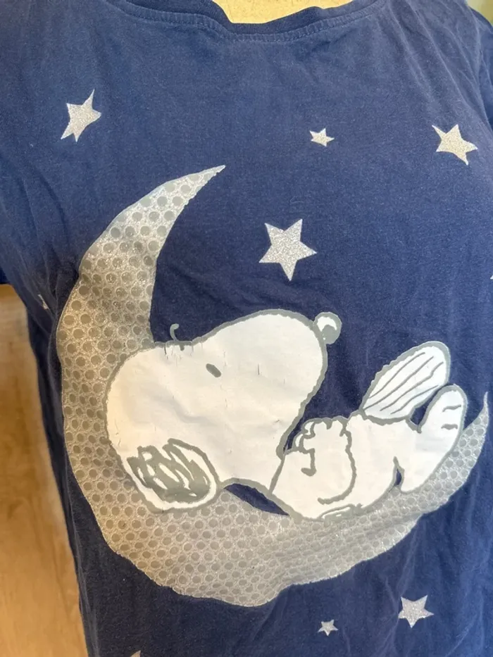 TEE shirt long chemise de nuit snoopy femme - photo numéro 2