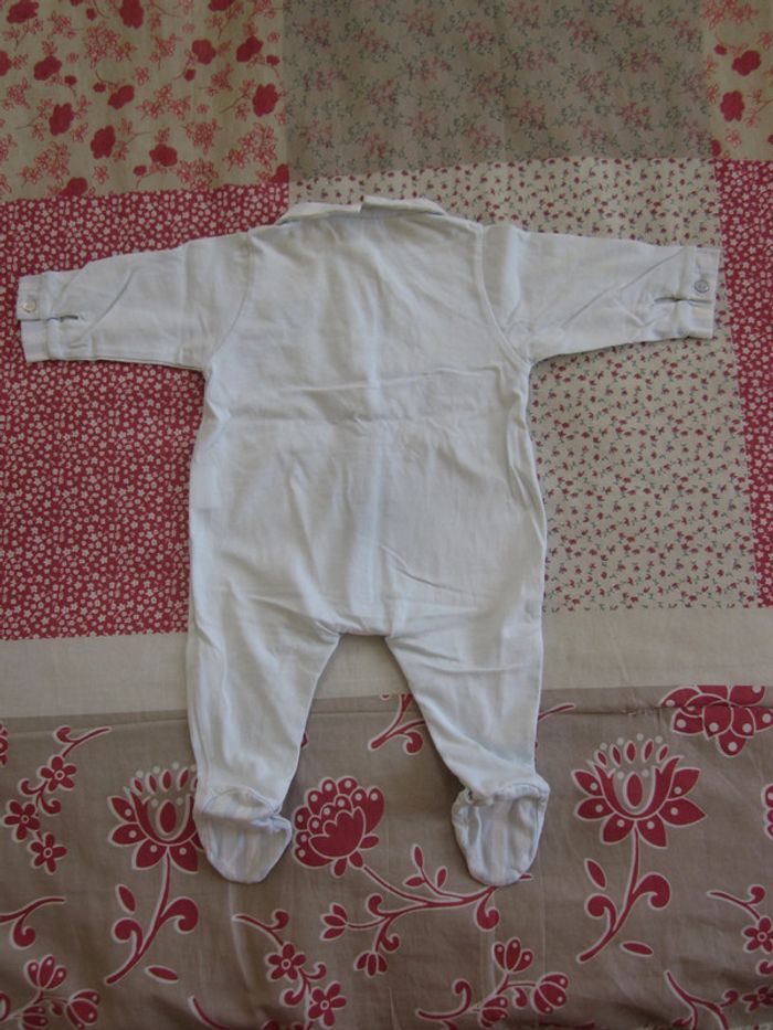 Pyjama coton bleu clair 1 mois - photo numéro 2