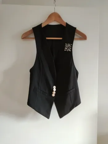 Veste manche courte - boutons - strass - T.1
