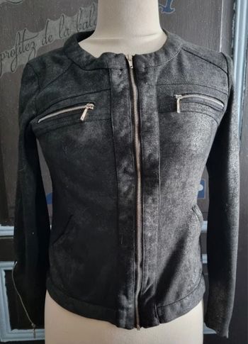 Veste légère noir à léger motifs gris taille S