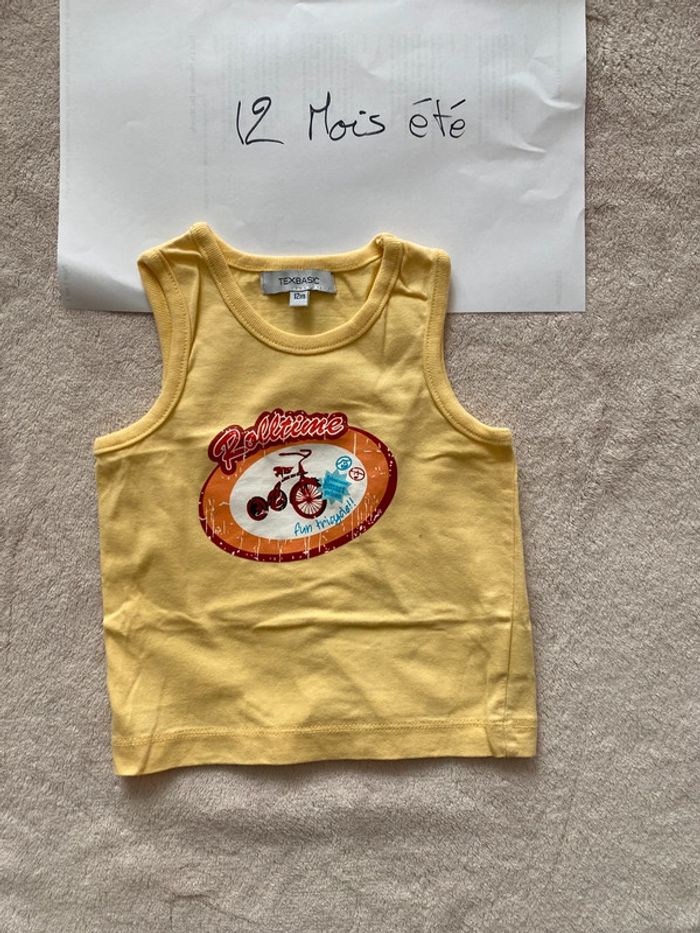 Lot de 2 T-shirts sans manches /débardeurs - 12 mois - Tex, In extenso - TBE - photo numéro 2