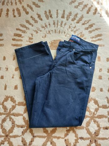 Pantalon jambes larges bleu cargo taille 42
