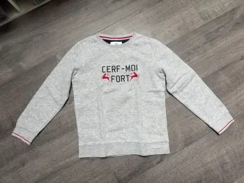 Sweat gris de Noël garçon 8 ans Jules