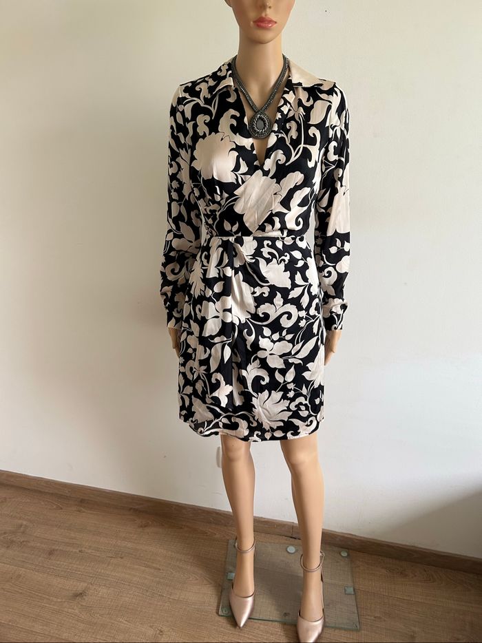 Robe noire et écrue neuve à manches longues Morgan taille 36 (valeur 80€) - photo numéro 3