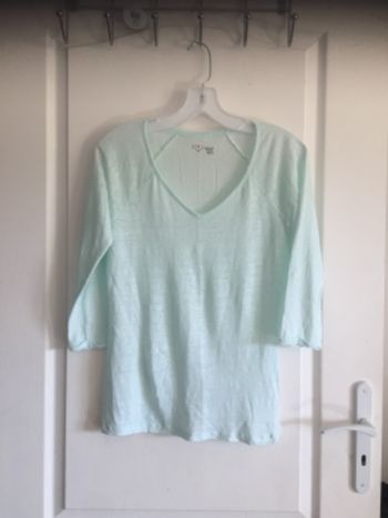 Blouse lin turquoise Etam 38
