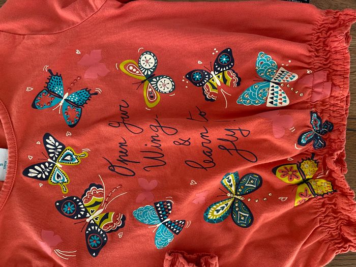 Jolie blouse corail papillons 5 ans Boboli - photo numéro 2
