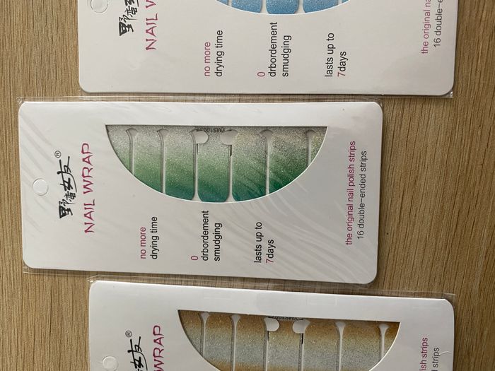 3 Lots Stickers pour ongles neuf bleu, argent, vert, or - photo numéro 3
