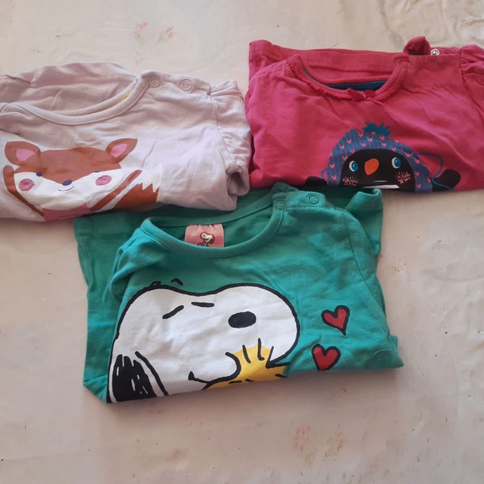 3 maillots manches longues 80 cm