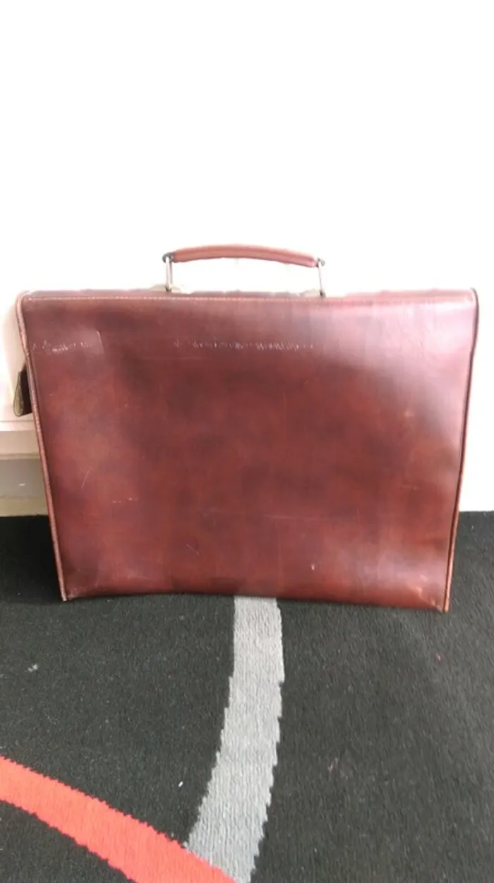 Cartable cuir vintage - photo numéro 2