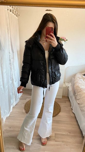 Doudoune matelassé noir à capuche