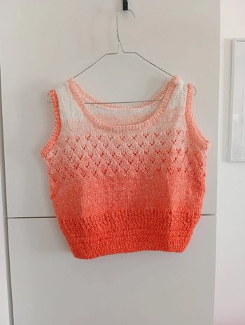 Haut handmade crop en coton dégradé d'orange