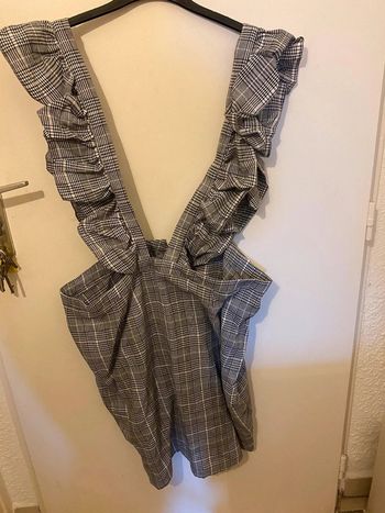 Robe 3 xl tissu ecossais noir gris blanc