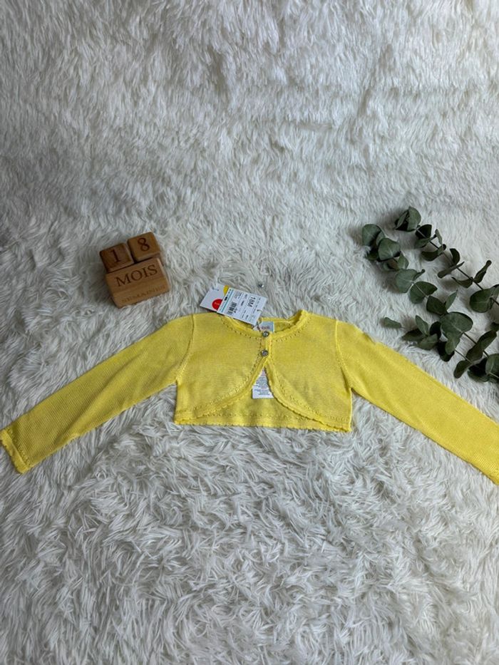 Boléro jaune Boboli taille 18 mois