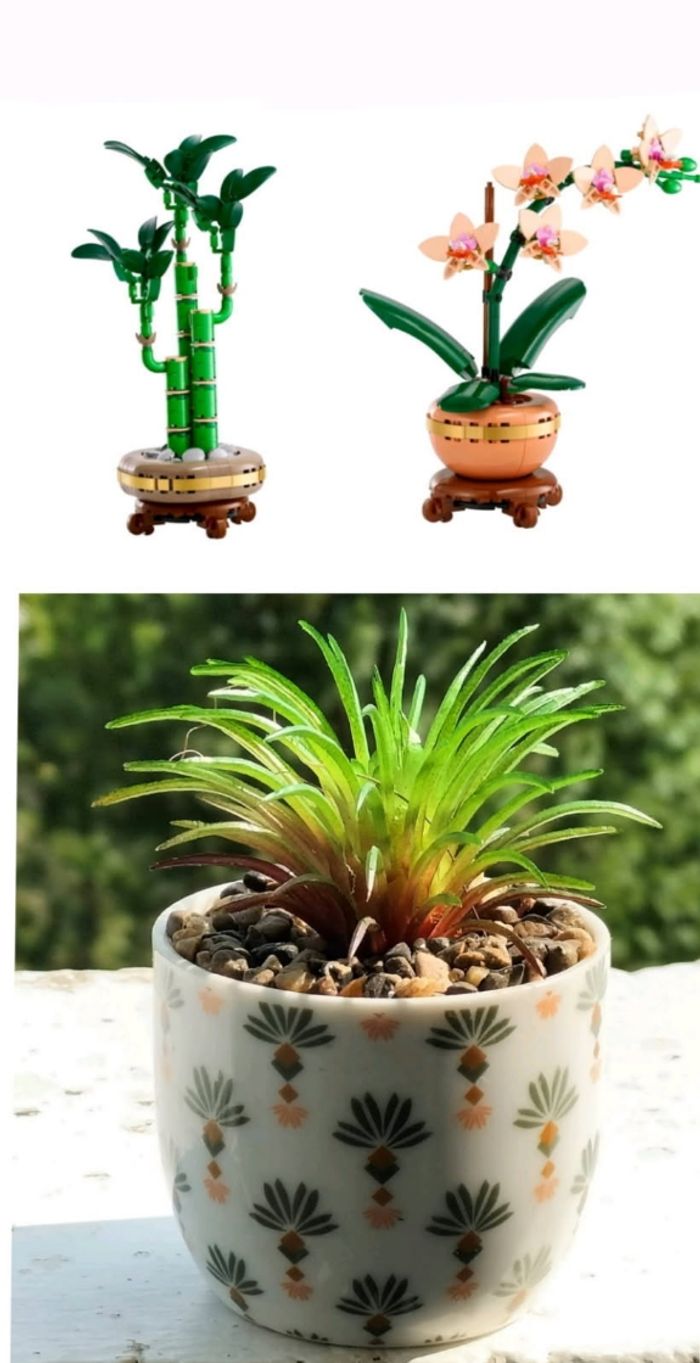 Lego bambou orchidée miniature et mini plante céramique - photo numéro 2