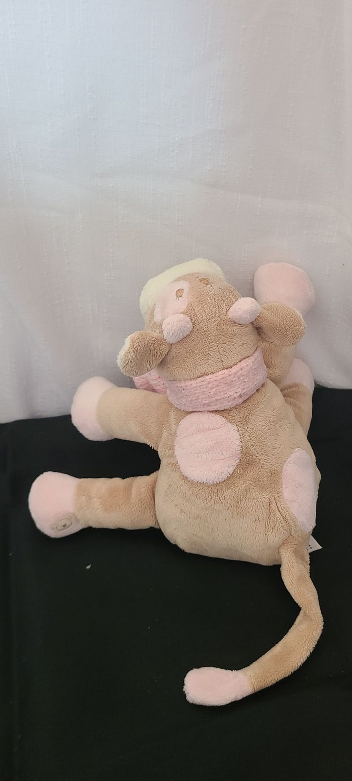 peluche Lola vache NOUKIE'S rose beige écharpe cocard - photo numéro 4