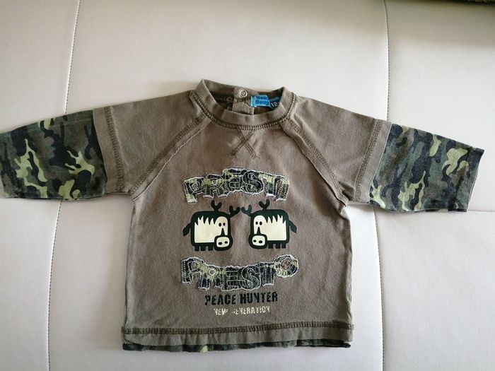 T shirt manches longues 12 mois garçon Bougli Bougla