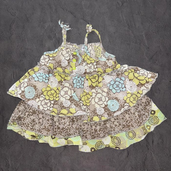 Robe à fleurs vert fille / 6 mois / Très bon état - photo numéro 4
