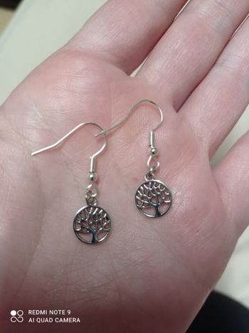 Boucles d'oreilles arbre de vie fait main Neuf 