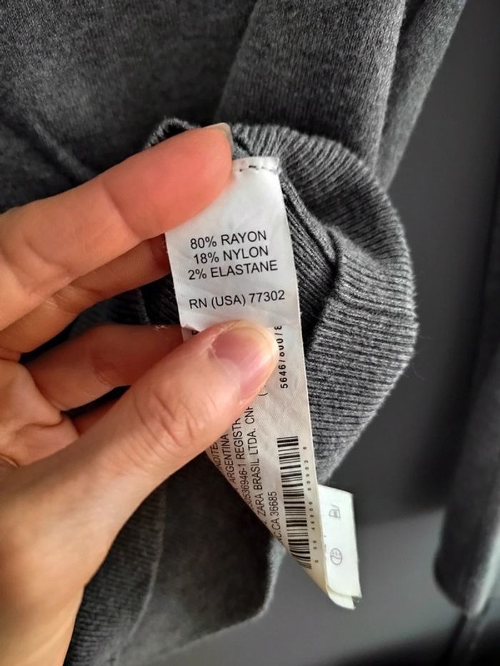 Pull gris Zara - photo numéro 3