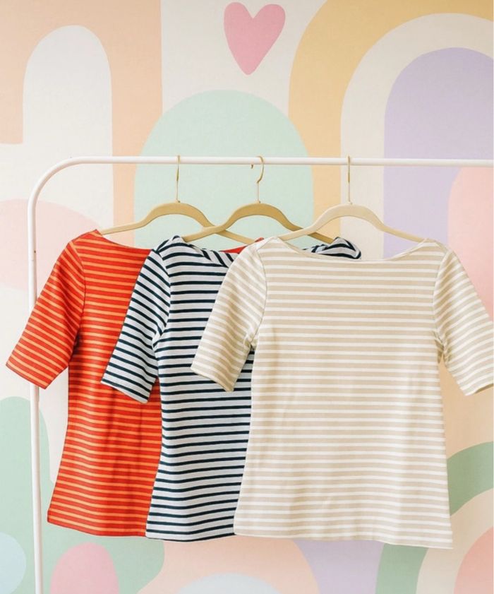 Lot de 3 t-shirt marinière esprit taille 34 - xs mode ecoresponsable - photo numéro 4