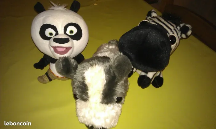 lot de 3 peluches animaux - photo numéro 2
