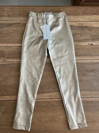 Legging en similicuir doré Monnalisa