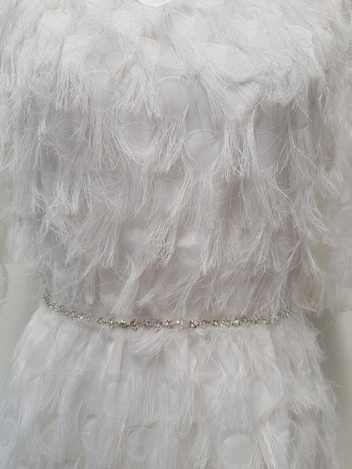 Robe De Mariée Boho Boheme Blanche Plumes - photo numéro 9