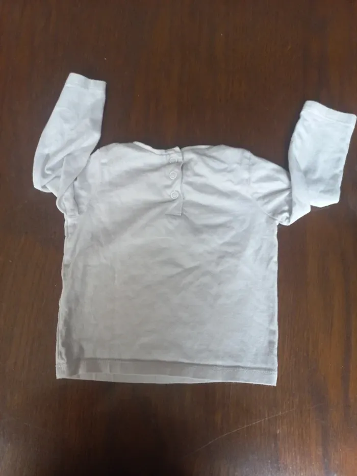 T-shirt blanc "elle" in extenso 12mois 74cm - photo numéro 2