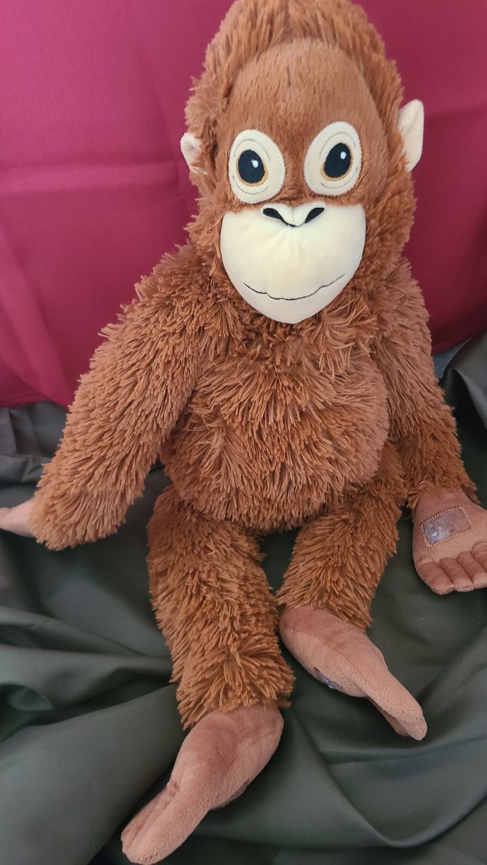 Doudou peluche singe marron IKEA 60 cm - photo numéro 4
