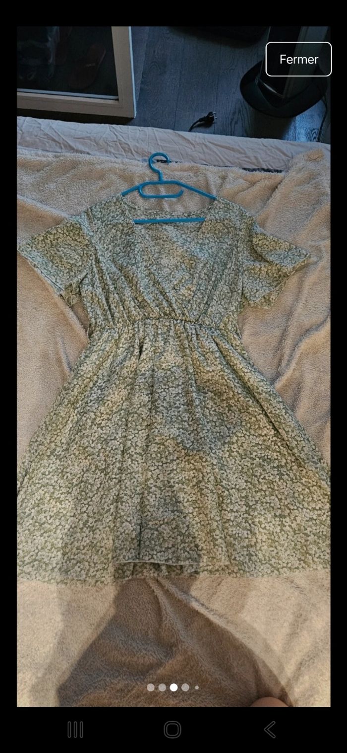 Robe verte à petites fleurs Blooshop – Taille XS - photo numéro 8