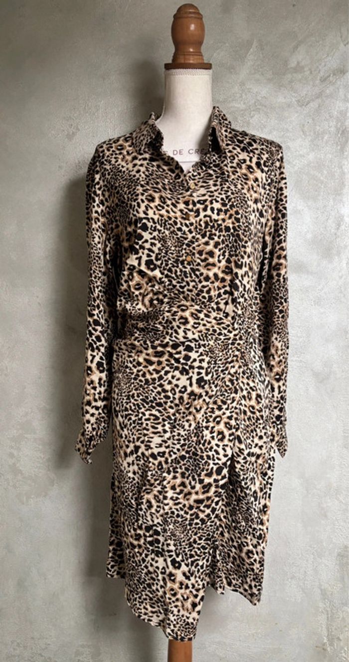 Robe léopard drapée Burton neuve