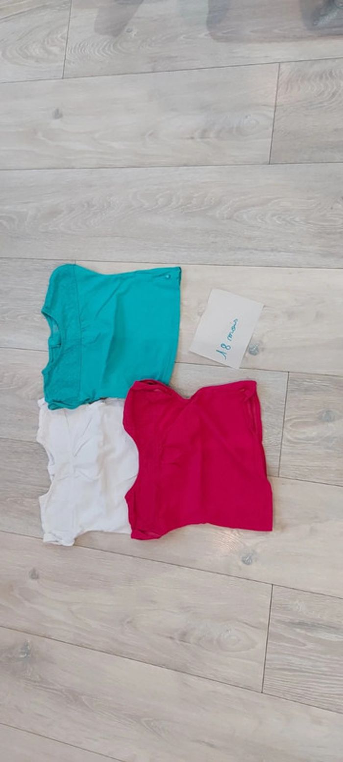 Lot de 3 t shirt, manches courtes, 18 mois