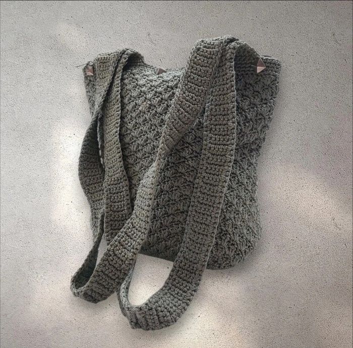 Sac en crochet macramé doubles bandoulières et fermeture zippée - photo numéro 2
