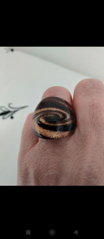 Bague fantaisie marron et doré diamètre 22mm