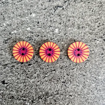 Lot de 3 boutons en bois vintage