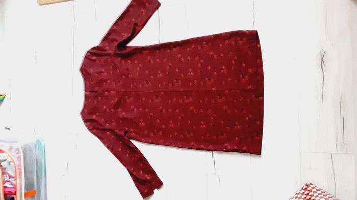 Vêtement femme robe mi longue large bordeaux Camaïeu taille 38 - photo numéro 3