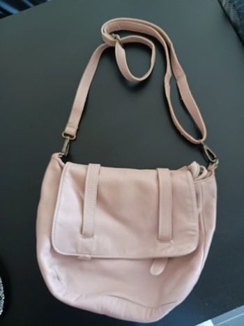 Sac a bandoulière en cuir beige - the genuine leather