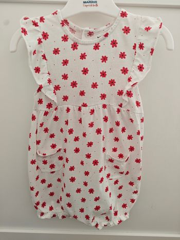 Combishort barboteuse fleurie 86cm 