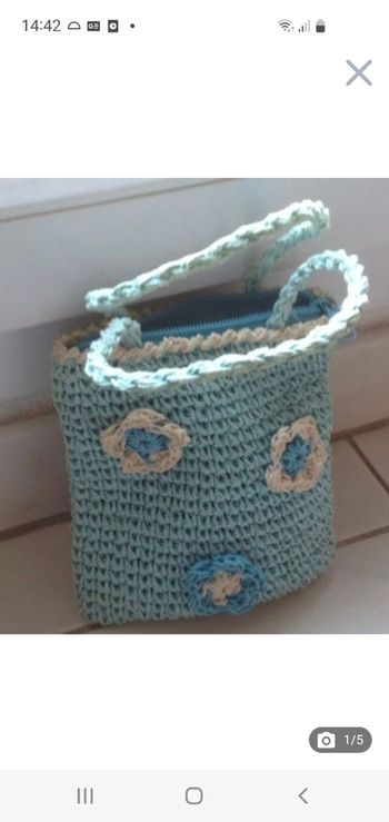 Petit sac à main enfant bleu turquoise en paille