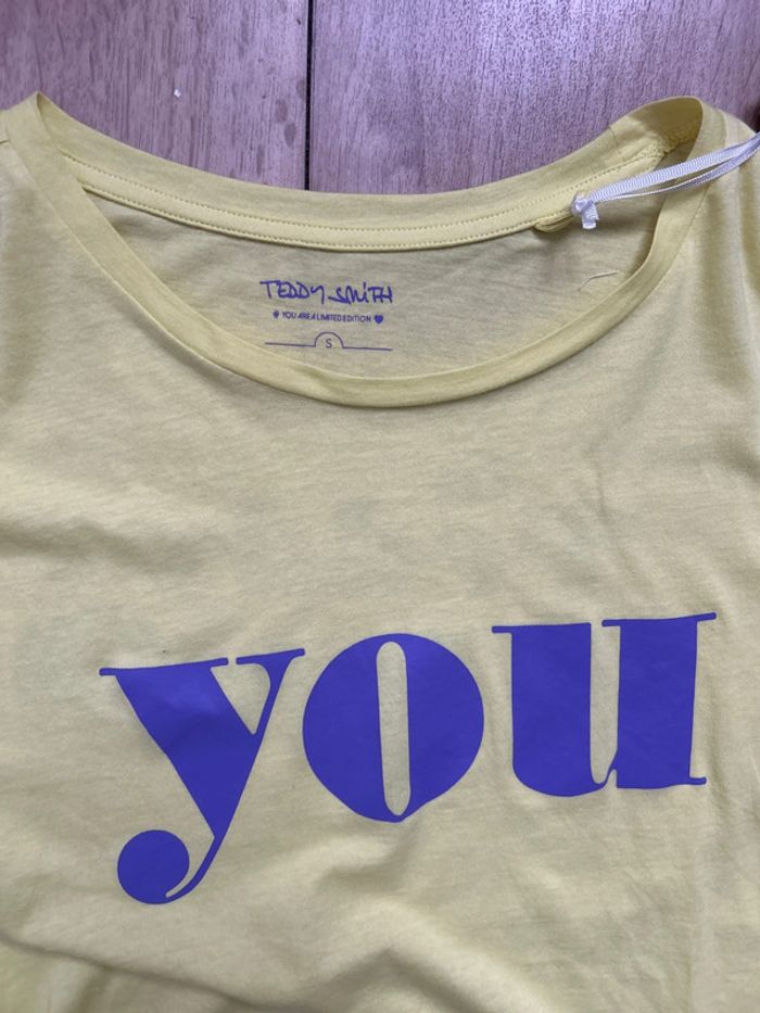 T-shirt jaune Teddy Smith édition limitée S - photo numéro 2