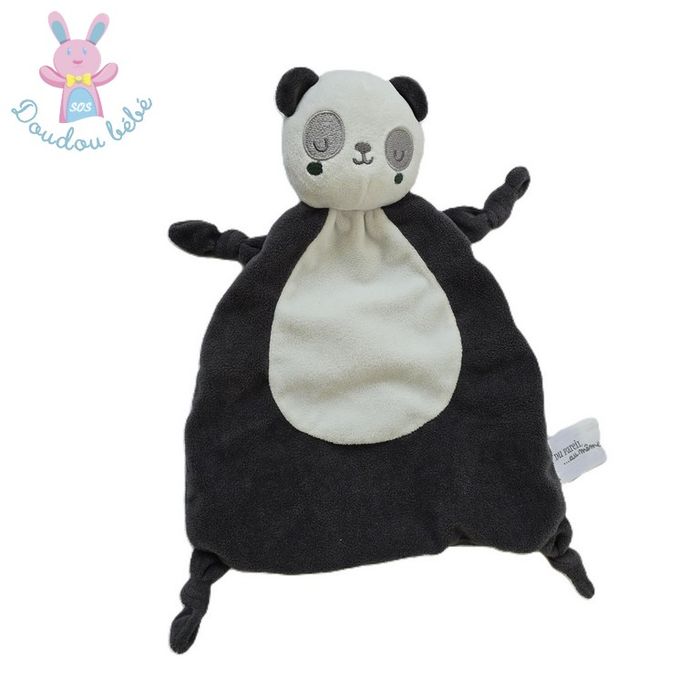 Doudou plat Panda gris blanc Du Pareil Au Même DPAM